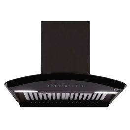 Elica GLACE HAC BF LTW 60 NERO, Auto Clean Curved Glass, 1425 CMPH BLDC Motor, Intelli-Sense 9 Speed Control, Heat Autoclean, Gesture Control, Baffle Filter, Black