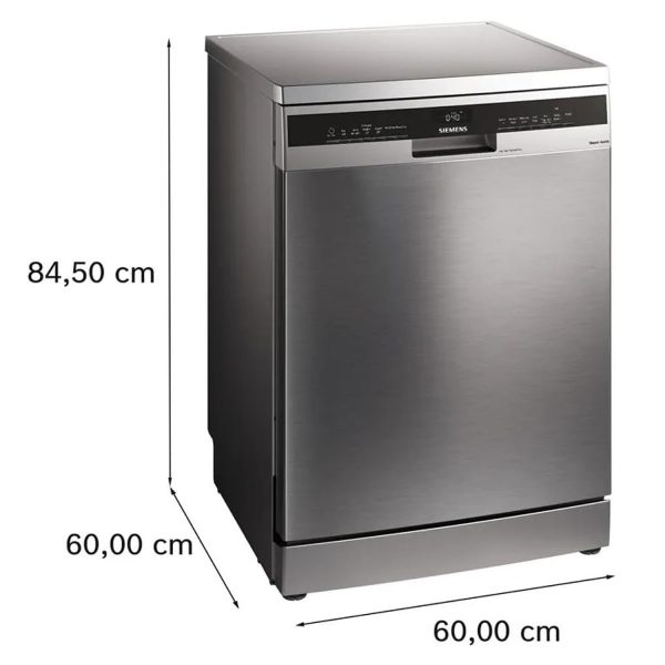 Siemens iQ500 Drive Motor, 14 Place Settings Free-Standing Dishwasher, Vario Speed Plus, Anti-Fingerprint, Brushed Steel, SN25II00KI