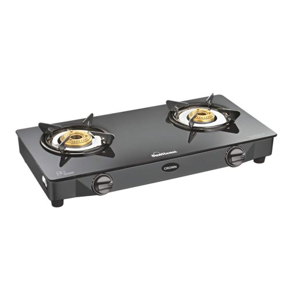 Sunflame LPG Stove GT Crown BK, 2 Brass Burner