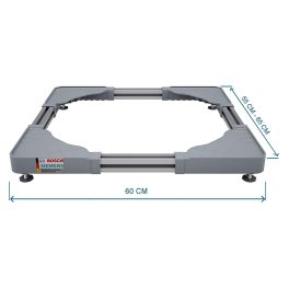 Bosch/Siemens Adjustable Pedestal Stand for all Front Load Washing Machine with Super-stable Anti Skid Feet, Grey