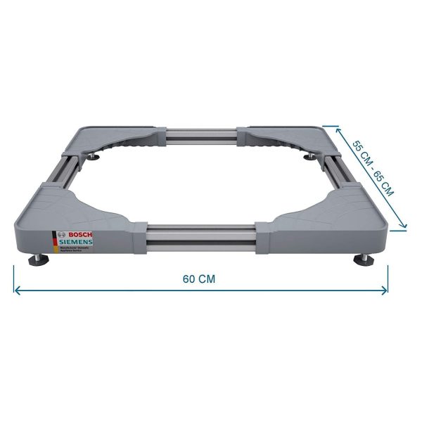 Bosch/Siemens Adjustable Pedestal Stand for all Front Load Washing Machine with Super-stable Anti Skid Feet, Grey