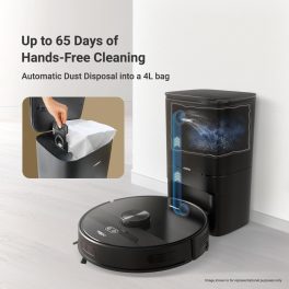 Eureka Forbes Robo Vacuum Cleaner with 5 Hour Run Time, Smart App Control, Auto Bin and 65 Days of Hand Free Cleaning, Black, Smart Clean