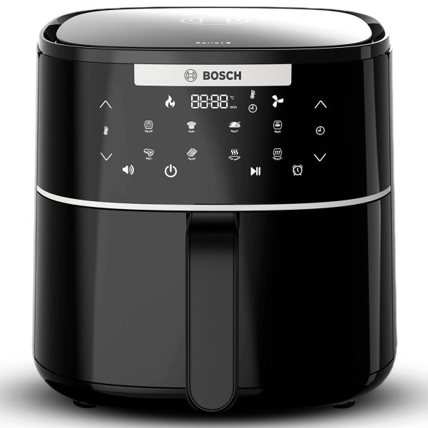 Bosch 1350 Watts Cripsmaxx Air Fryer 4L, With Touch Panel, Smart Integrated System, With Adjustable Grid With 6 Preset+ Preheat And Keep Warm Function, Black, MAF240B0IN