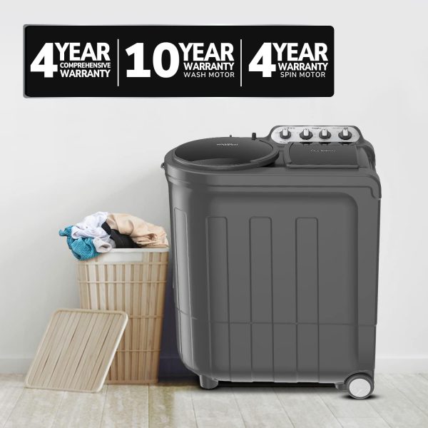 Whirlpool 8.5KG 5 Star Semi-Automatic Washing Machine with Turbo Lint Filter and Faster Drying, Grey Dazzle, Ace Turbo Dry Xtraa