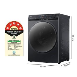 Haier 12 kg 5 Star Inverter Fully Automatic Front Load Washing Machine , AI Colorful Touch Panel, Wi-Fi, Direct Motion Motor, Black, HW120-DM14F9BKU1
