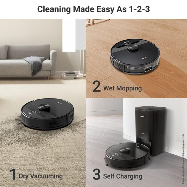 Eureka Forbes Robo Vacuum Cleaner with 5 Hour Run Time, Smart App Control, Auto Bin and 65 Days of Hand Free Cleaning, Black, Smart Clean