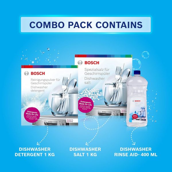 Bosch Dishwasher Essential Combo Pack Dishwasher - Detergent, Salt and Rinse Aid