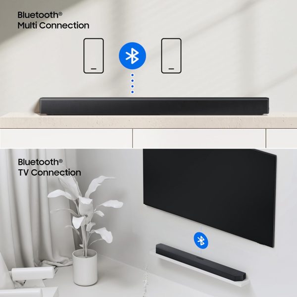 Samsung 370 W 3.1ch Soundbar with Dolby Audio, DTS Virtual X, Q-Symphony, Center Speaker, 3D Surround Sound, HDMI ARC, Optical in, Bluetooth, USB, Wireless Subwoofer, Black, HW-B650F/XL