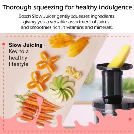 Bosch Lifestyle 150-Watt Cold Press Slow Juicer, Gentle squeezing technology, Black, MESM731M