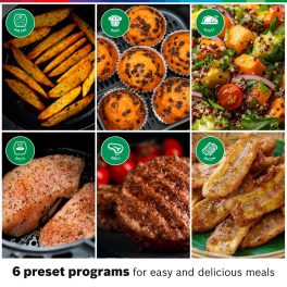 Bosch 1800 Watts Cripsmaxx Air Fryer 7.2L, With Touch Panel, Smart Integrated System, With Adjustable Grid With 7 Preset+ Preheat And Keep Warm Function, Black, MAF671B0IN