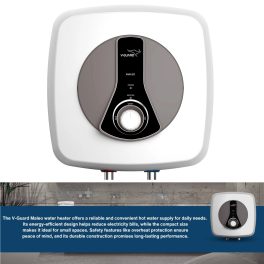 V GUARD 10 Litre Storage Water Heater with 5 Star Rating, Compact Design, Stylish Appearance, Superior Aesthestics, White, Maleo