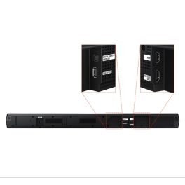 Samsung 370 W 3.1ch Soundbar with Dolby Audio, DTS Virtual X, Q-Symphony, Center Speaker, 3D Surround Sound, HDMI ARC, Optical in, Bluetooth, USB, Wireless Subwoofer, Black, HW-B650F/XL