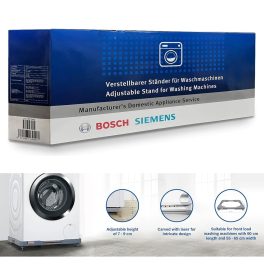 Bosch/Siemens Adjustable Pedestal Stand for all Front Load Washing Machine with Super-stable Anti Skid Feet, Grey