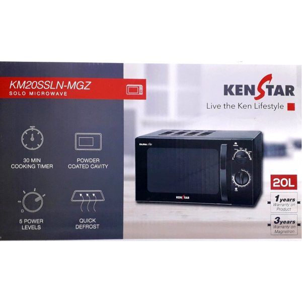 Kenstar Dura Chef 20 Litre 700W Solo Microwave Ovenwith 30 Min Timer (Black Color), KM20SSLN