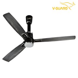 V-guard 1200MM BLDC Ceiling Fan with 370 RPM, Timer and Remote, Wooden Black, Airwiz Light