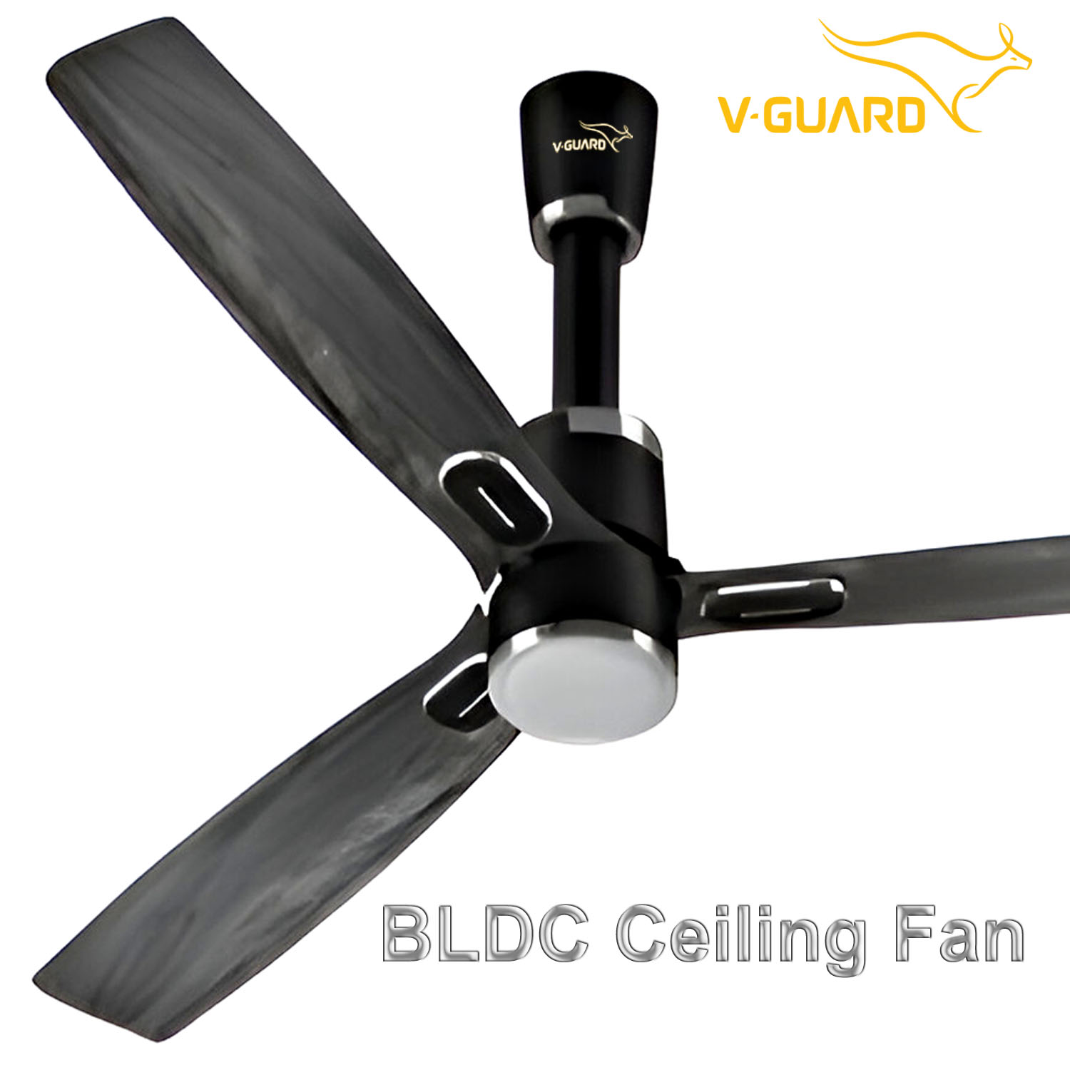 V-guard 1200MM BLDC Ceiling Fan with 370 RPM, Timer and Remote, Wooden Black, Airwiz Light V-guard 1200MM BLDC Ceiling Fan with 370 RPM, Timer and Remote, Wooden Black, Airwiz Light