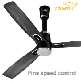 V-guard 1200MM BLDC Ceiling Fan with 370 RPM, Timer and Remote, Wooden Black, Airwiz Light