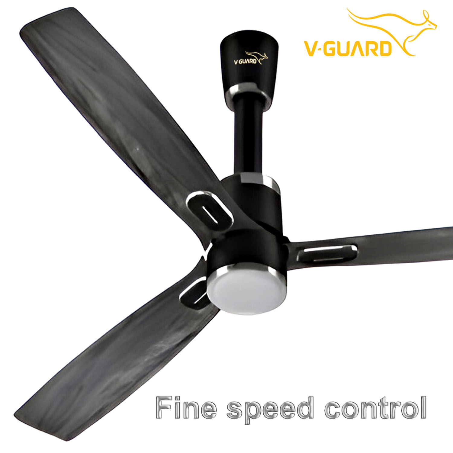 V-guard 1200MM BLDC Ceiling Fan with 370 RPM, Timer and Remote, Wooden Black, Airwiz Light V-guard 1200MM BLDC Ceiling Fan with 370 RPM, Timer and Remote, Wooden Black, Airwiz Light