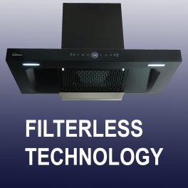 Sunflame 60 cm Wall Mounted Chimney, Feather touch controls, Filterless-Auto sense technology, Black, CH FIORE 60 AC GC BLDC