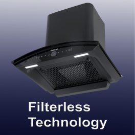 Sunflame 60cm 1400m³/hr Ductless Auto Clean Wall Mounted Chimney with Feather Touch Controls, Black, CH SERENO 60 AC GC BLDC