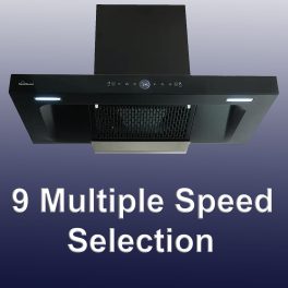 Sunflame 60 cm Wall Mounted Chimney, Feather touch controls, Filterless-Auto sense technology, Black, CH FIORE 60 AC GC BLDC