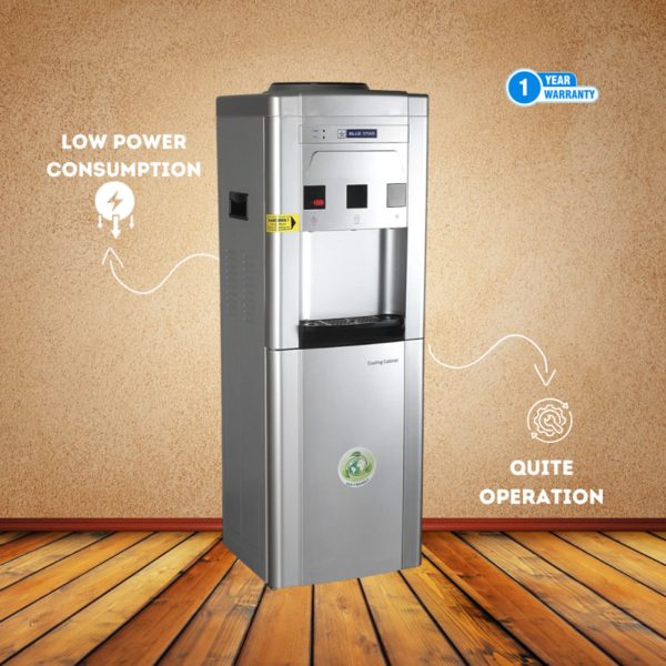 Blue Star GA Series Hot, Cold & Normal 20 Litre Cooling Cabinet Top Load Water Dispenser with Cooling Cabinet, Grey, BWD3FMRGA-G