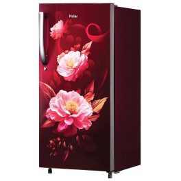 Haier 190L 2 Star Direct Cool Single Door Refrigerator, Large Veg Box, Fast Ice Making, Longer Cooling Retention, Easy Clean Back, Red Voila, HRD-2102CRV-P