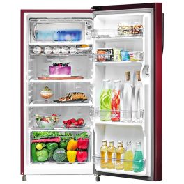 Haier 190L 2 Star Direct Cool Single Door Refrigerator, Large Veg Box, Fast Ice Making, Longer Cooling Retention, Easy Clean Back, Red Voila, HRD-2102CRV-P