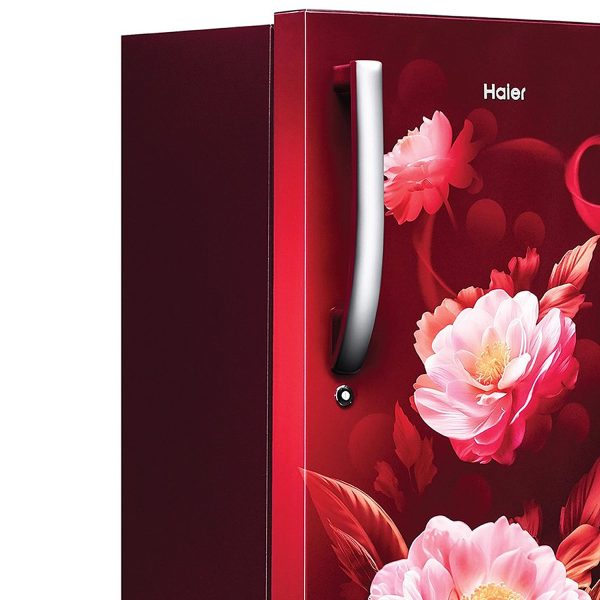 Haier 190L 2 Star Direct Cool Single Door Refrigerator, Large Veg Box, Fast Ice Making, Longer Cooling Retention, Easy Clean Back, Red Voila, HRD-2102CRV-P