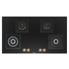 Bosch Series 4 Built in Gas Hob, Tempered glass 4 Burner Auto Ignition 90 cm True Brass 2D Ring Burners with Matt Black Heat Shields-Cast Iron pan supports, Black, PNF9B6F20I