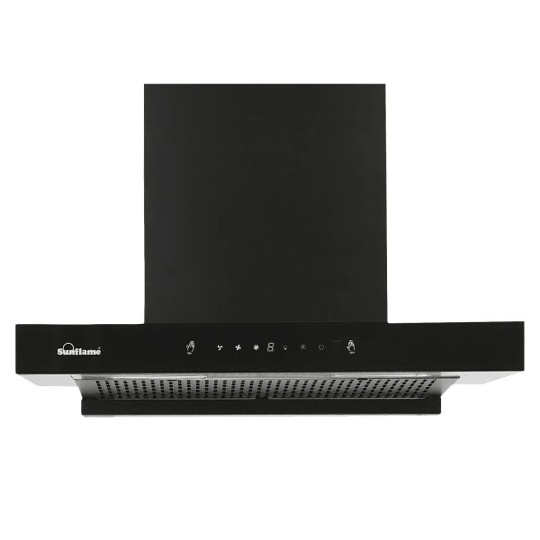 Sunflame Ductless Auto Clean Wall Mounted Chimney with Washable Filter, Black, CUPODX60BKACGC