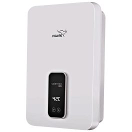 V-GUARD 5.5 kW Tankless Vertical Instant Water Heater, 8 Bar High-pressure compatibility, Digital display, White, Contino