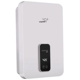 V-GUARD 5.5 kW Tankless Vertical Instant Water Heater, 8 Bar High-pressure compatibility, Digital display, White, Contino