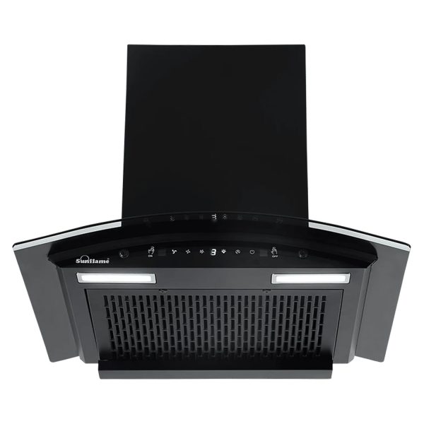 Sunflame 60cm 1250m3/hr Ducted Auto Clean Wall Mounted Chimney with Motion Sensor Control, Black, CH GENIAL PLUS 60 AC