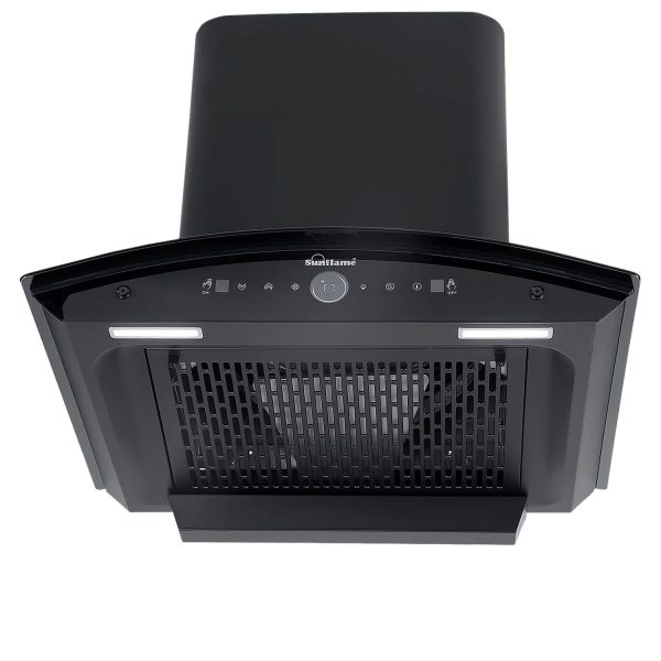 Sunflame 60cm 1400m³/hr Ductless Auto Clean Wall Mounted Chimney with Feather Touch Controls, Black, CH SERENO 60 AC GC BLDC