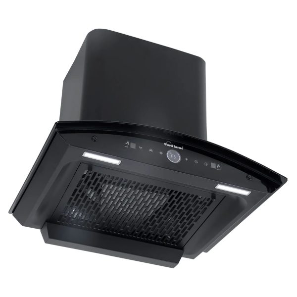 Sunflame 60cm 1400m³/hr Ductless Auto Clean Wall Mounted Chimney with Feather Touch Controls, Black, CH SERENO 60 AC GC BLDC