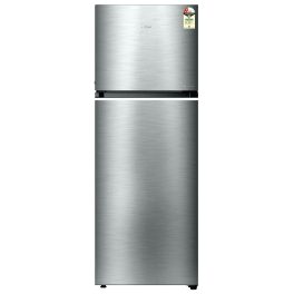 Haier 328 L 2 Star Frost Free Top Mount Double Door Refrigerator, 10-in-1 Convertible, Triple Inverter & Dual Fan Motor Technology, Twist Ice Maker, Nickel Steel, HRF-3782BNS-P