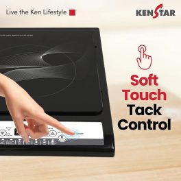 Kenstar Stova 14, 1400W, Induction Cooktop, Soft-Touch Tact Control, Automatic Voltage Regulator, Black, Kisto14kp7r0-dts