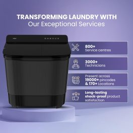 Haier 14 Kg 5 Star Semi Automatic Top Load Washing Machine with Toughened Glass and Soft Fall Technology, Anti Bacterial Vortex Pulsator, Magic Filter, Anti Rat Mesh, Castors, Black, HTW140-178BK