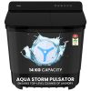 Haier 14 Kg 5 Star Semi Automatic Top Load Washing Machine with Toughened Glass and Soft Fall Technology, Anti Bacterial Vortex Pulsator, Magic Filter, Anti Rat Mesh, Castors, Black, HTW140-178BK