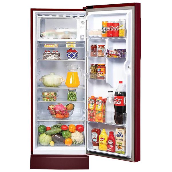 Haier 190 Litre 5 Star Single Door With Base Drawer Refrigerator, One Hour Icing Technology and Stabilizer Free Operation, Red Ivy, HRD-2105EPRI-P