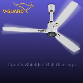 V-Guard 5 Star 1200 mm Premium High Speed Ceiling Fan, (48) 370 RPM with 3 Year Warranty BLDC Motor with Remote, Blossom White, Airwiz Prime