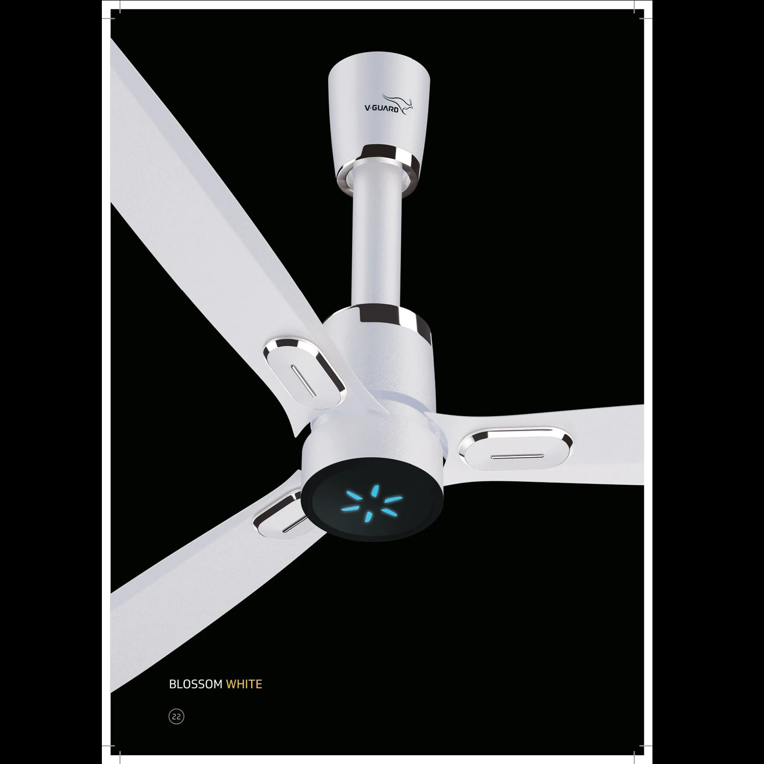 V-Guard 5 Star 1200 mm Premium High Speed Ceiling Fan, (48) 370 RPM with 3 Year Warranty BLDC Motor with Remote, Blossom White, Airwiz Prime V-Guard 5 Star 1200 mm Premium High Speed Ceiling Fan, (48) 370 RPM with 3 Year Warranty BLDC Motor with Remote, Blossom White, Airwiz Prime