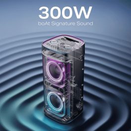 boAt Bluetooth Speaker with 300W Sound, RGB Lights, 6 Hours Playback, Karaoke & TWS, Black, PartyPal 700