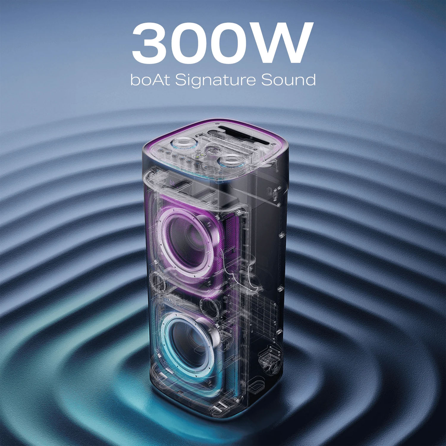 boAt Bluetooth Speaker with 300W Sound, RGB Lights, 6 Hours Playback, Karaoke & TWS, Black, PartyPal 700 boAt Bluetooth Speaker with 300W Sound, RGB Lights, 6 Hours Playback, Karaoke & TWS, Black, PartyPal 700