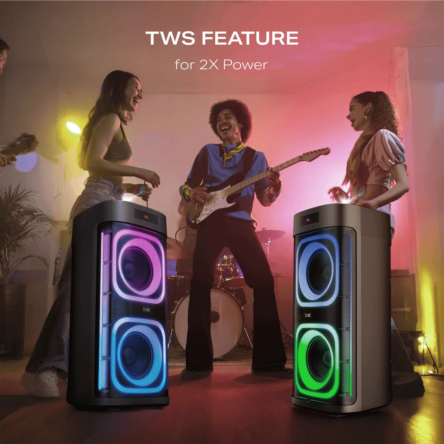 boAt Bluetooth Speaker with 300W Sound, RGB Lights, 6 Hours Playback, Karaoke & TWS, Black, PartyPal 700 boAt Bluetooth Speaker with 300W Sound, RGB Lights, 6 Hours Playback, Karaoke & TWS, Black, PartyPal 700