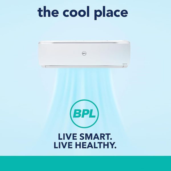 BPL 1Ton 3 Star Inverter Split AC, Copper, 6-in-1 Expandable with Blue Fin Coating, PM 0.3 Air Filter, UV protection, White, BAS-I12CSSM