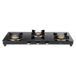 Sunflame 3 Burner Slim Glass Top Gas Stove, 75 cm Wide, Ultra- slim, Extra spacious, Toughened Glass Top, GT Genial 3B