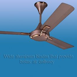 V-Guard  400RPM 1200mm Ceiling Fan with 3 Year Warranty Silent Operation, Elegance Brown, GLADO PRIME VX