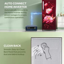 Haier 190L 2 Star Direct Cool Single Door Refrigerator, Large Veg Box, Fast Ice Making, Longer Cooling Retention, Easy Clean Back, Red Voila, HRD-2102CRV-P